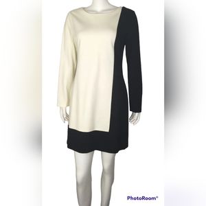 Trina Turk Black & White Color Block Sheath Dress 0